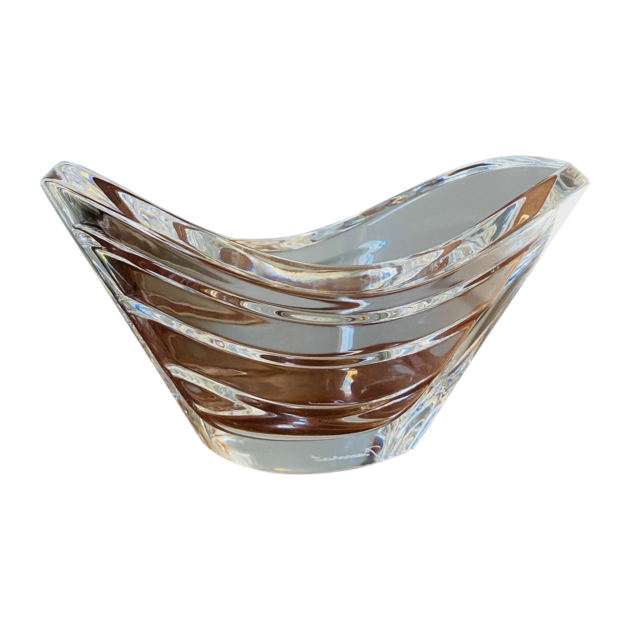 Baccarat Wave Crystal Bowl France For Sale