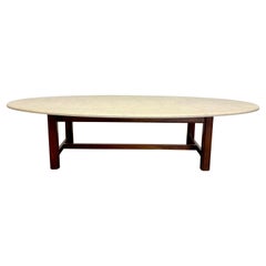 Used Mid Century Marble Oval Coffee Table