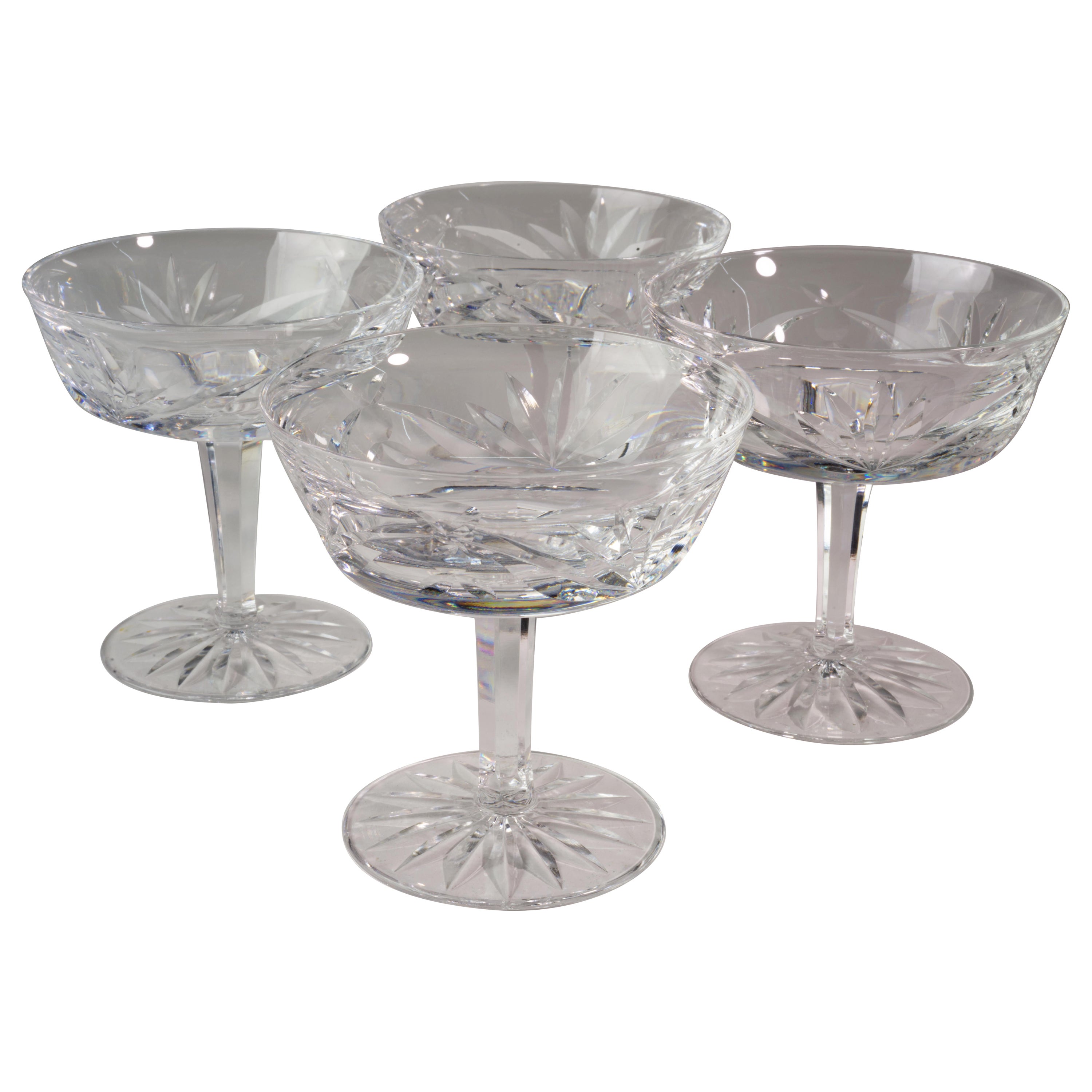 Vintage Waterford Set of 4 Champagne Coupe Glasses Ashling For Sale