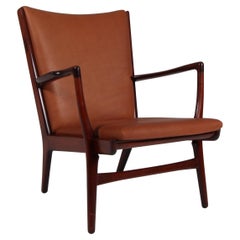 Vintage Lounge / armchair, Model AP16, by Hans Wegner for A.P. Stolen. Full grain