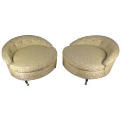 Retro Pair of Midcentury Adrian Pearsall Style Circle Lounge Chairs