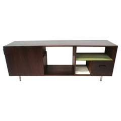Walnut Stereo Entertainment Credenza / Cabinet in the style of George Nelson  