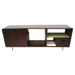 Walnut Stereo Entertainment Credenza / Cabinet in the style of George Nelson