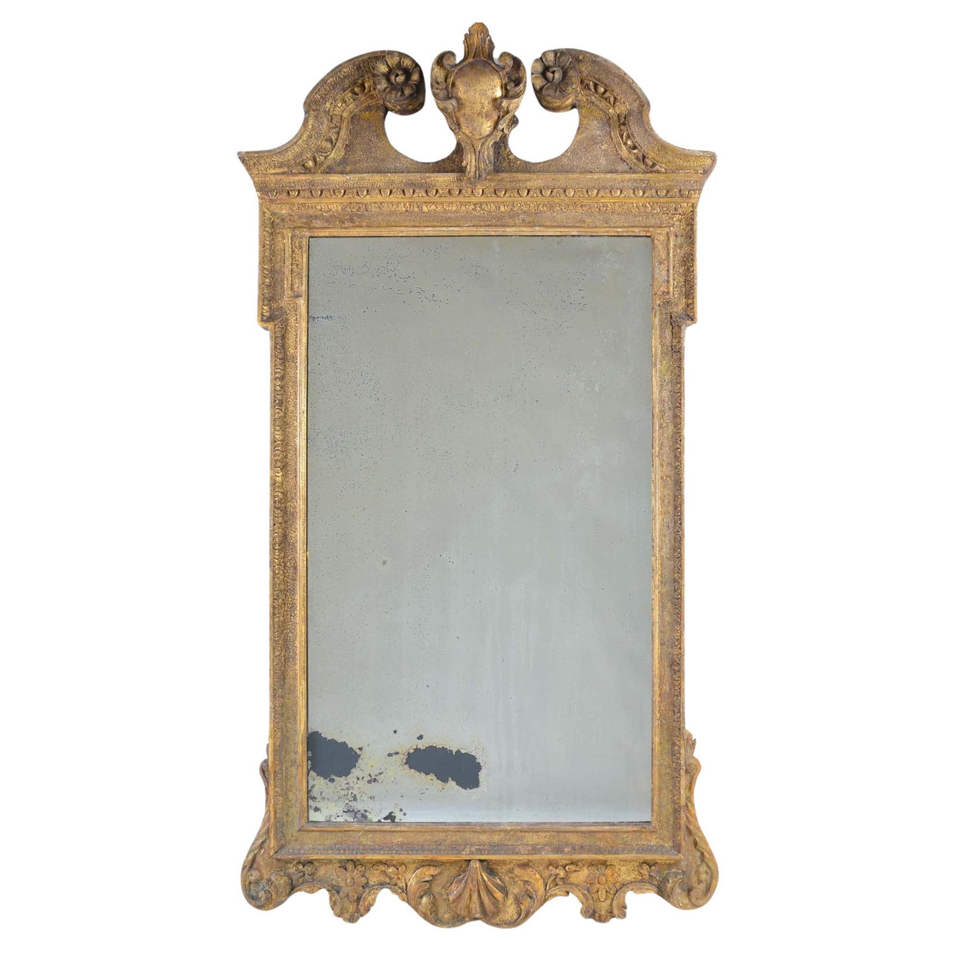 George II carved giltwood mirror For Sale