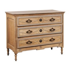Antique French Commode w/Nice Hardware & Carved Accent Trimmings
