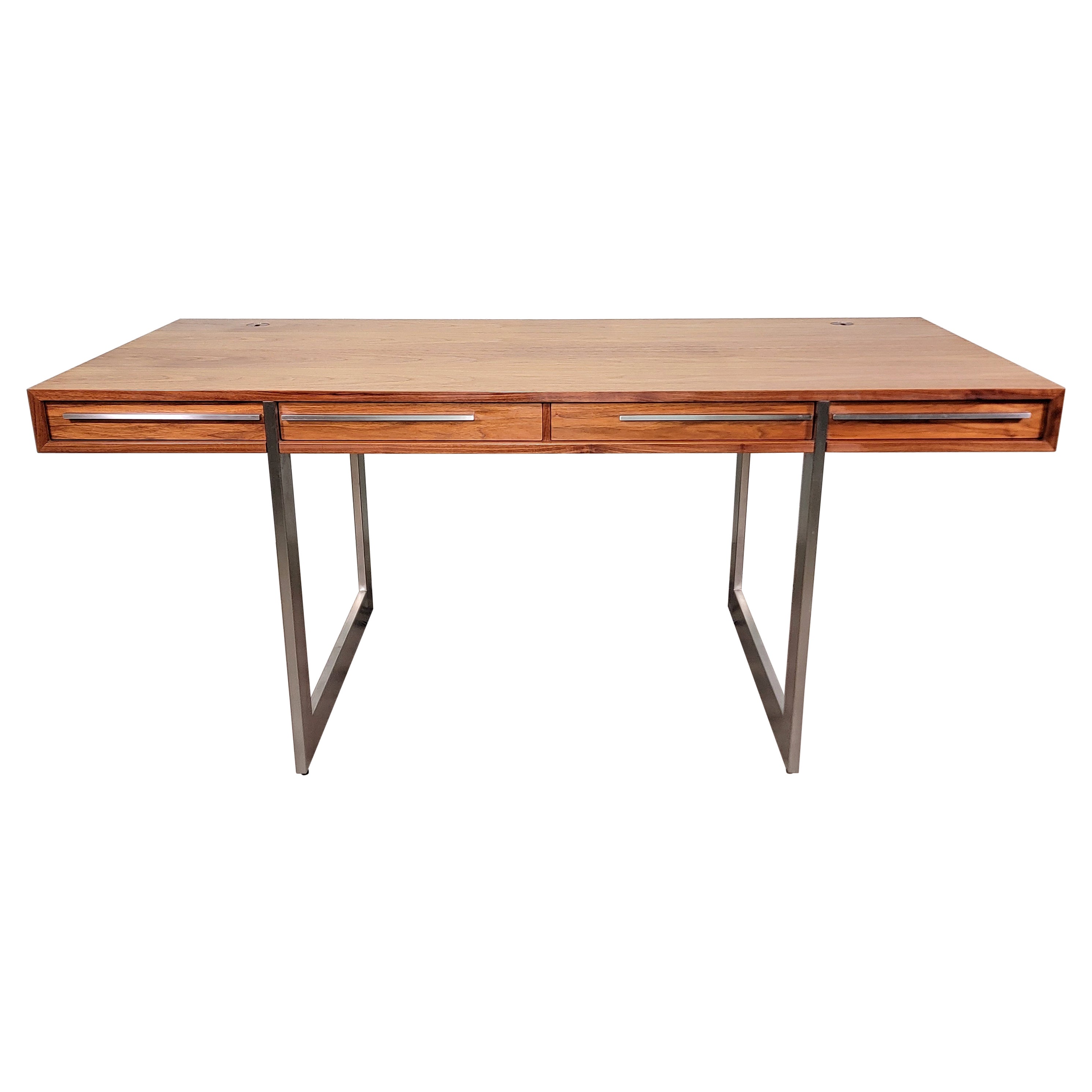 Oiled Walnut and Steel AK 1340 Executive Desk by Nissen & Gehl MDD For Sale