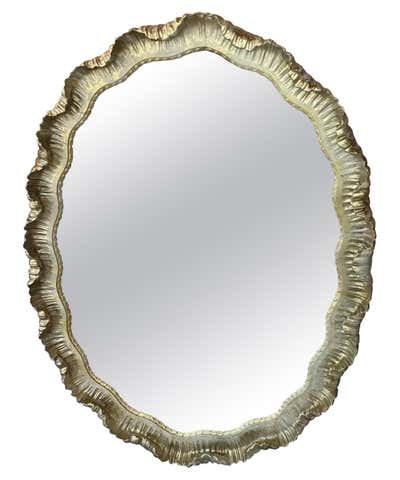 Vintage Ruffle Scalloped White Lacquered Wall Mirror at 1stDibs | white ...