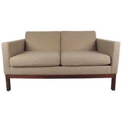 Mid-Century Modern American Walnut Love Seat by Gunlocke