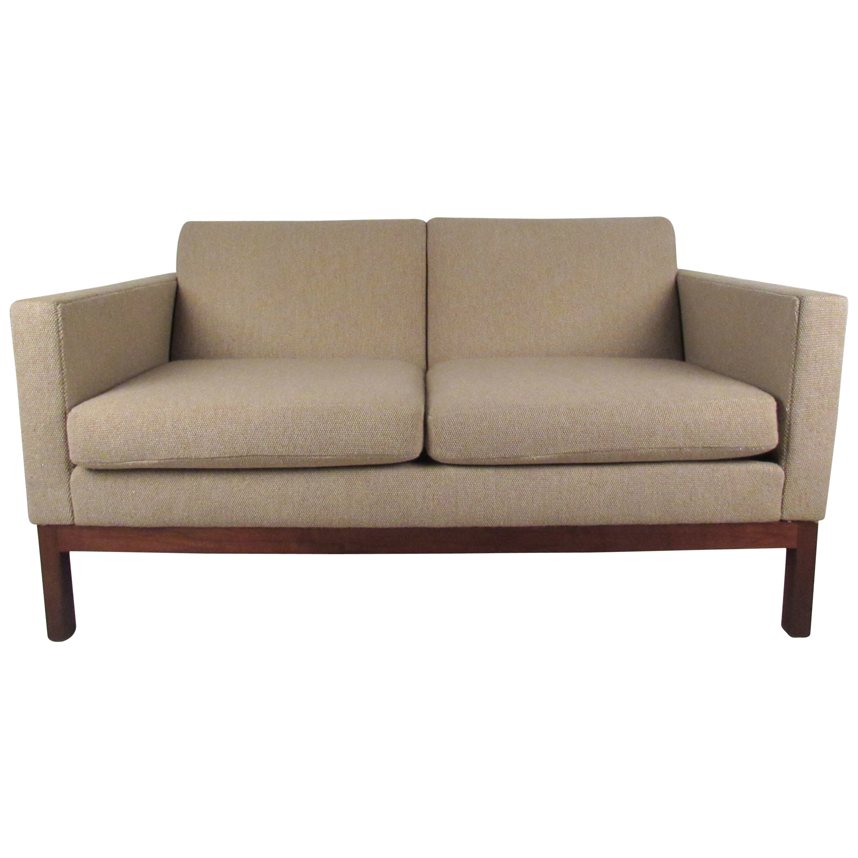 MidCentury Modern Walnut Loveseat at 1stDibs