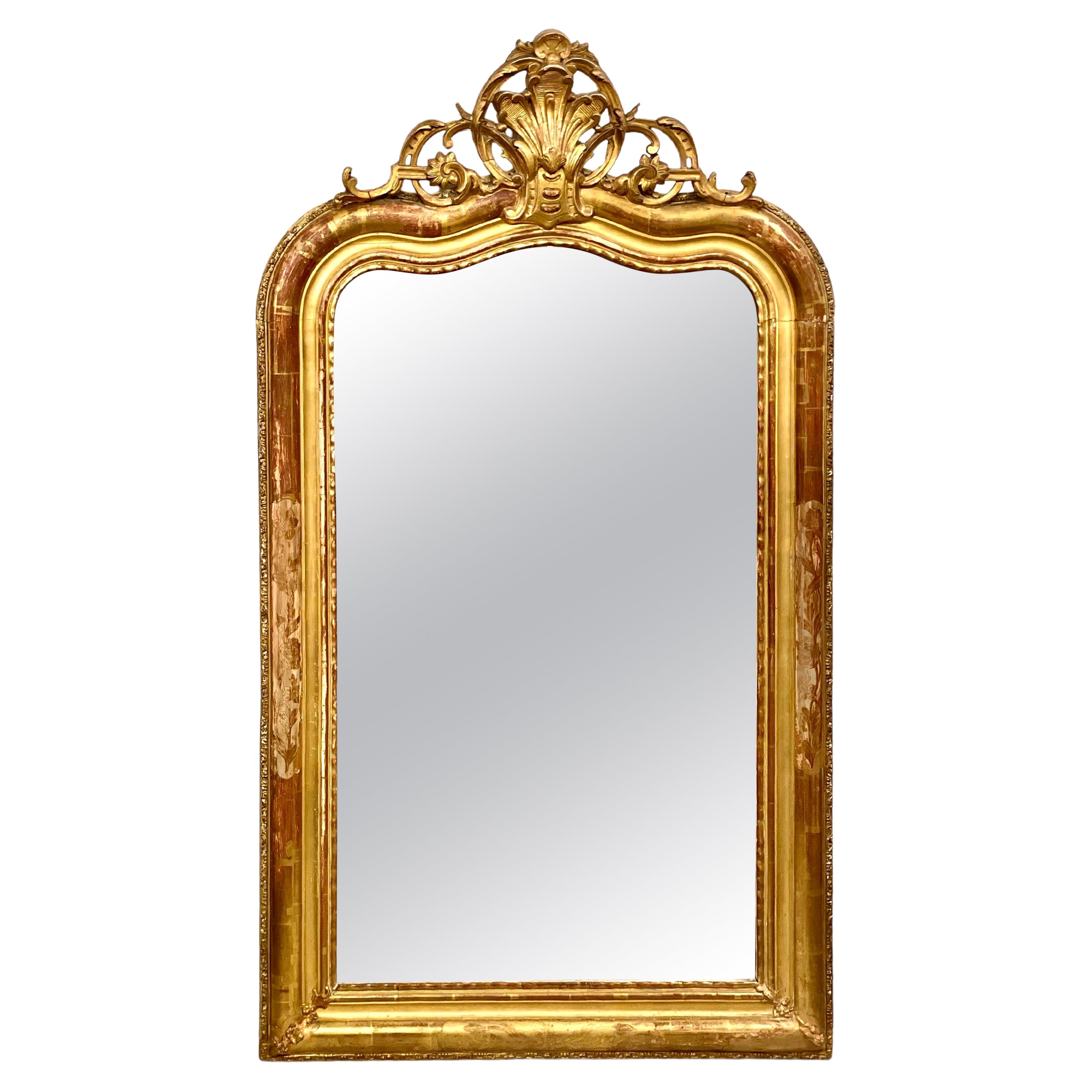 19th Century Louis Philippe Giltwood Mirror For Sale