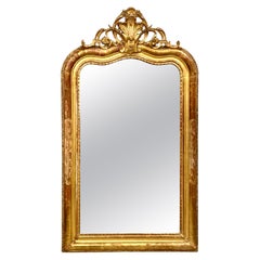 Espejo de madera dorada Louis Philippe del siglo XIX