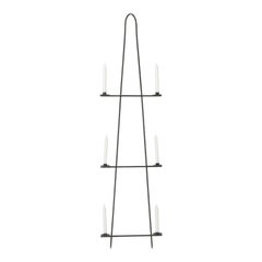 Vintage Mid-Century Iron Wall Mounted Triangular Candlestick Holder with Square Plates