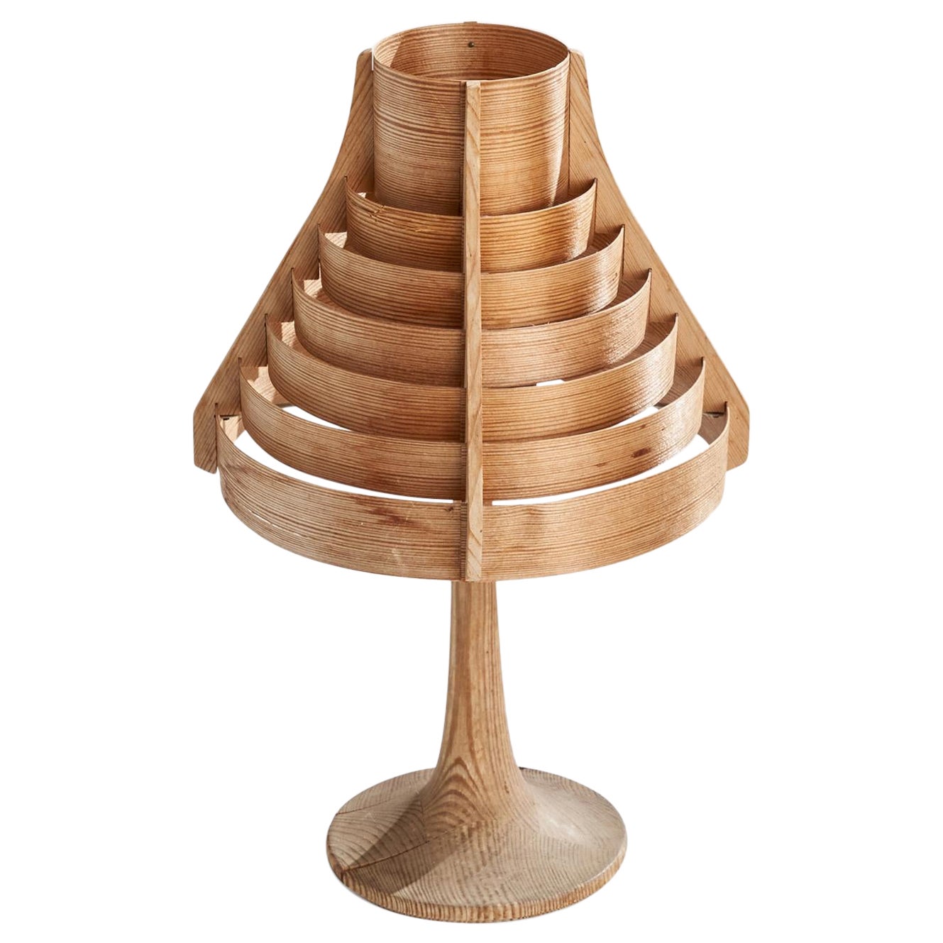 Hans-Agne Jakobsson, Table Lamp, Pine, Sweden, 1970s