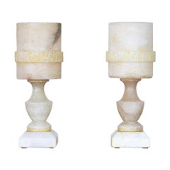 Alabaster-Tischlampe aus Frankreich