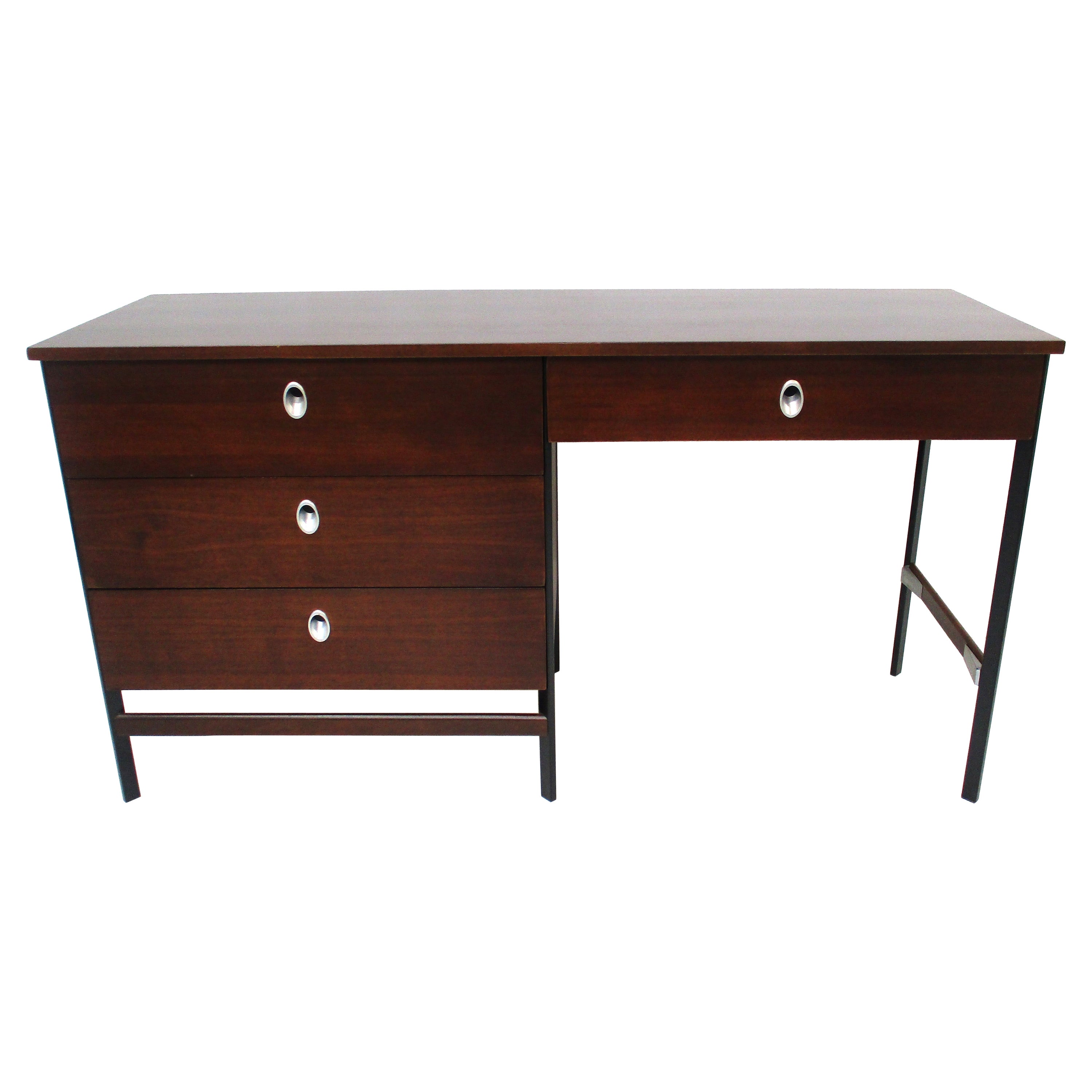 Mid Century Walnut Desk by Vista of California in the style of George Nelson   For Sale