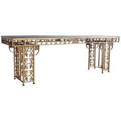 Spectacular French Gilded Wrought Iron Winery Table