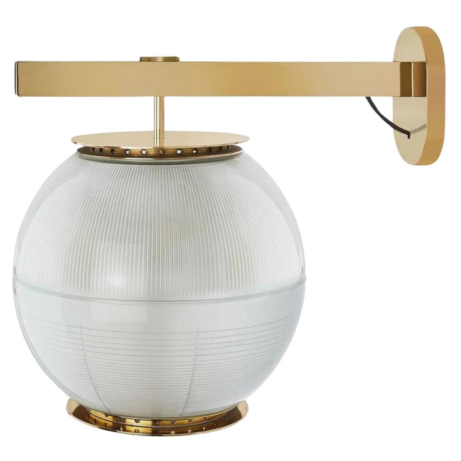 Ignazio Gardella 'Doppio Vetro' Wall Lamp in Brass and Glass for Tato Italia