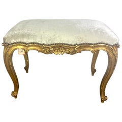 French Louis XV Style Gilt Wood Bench