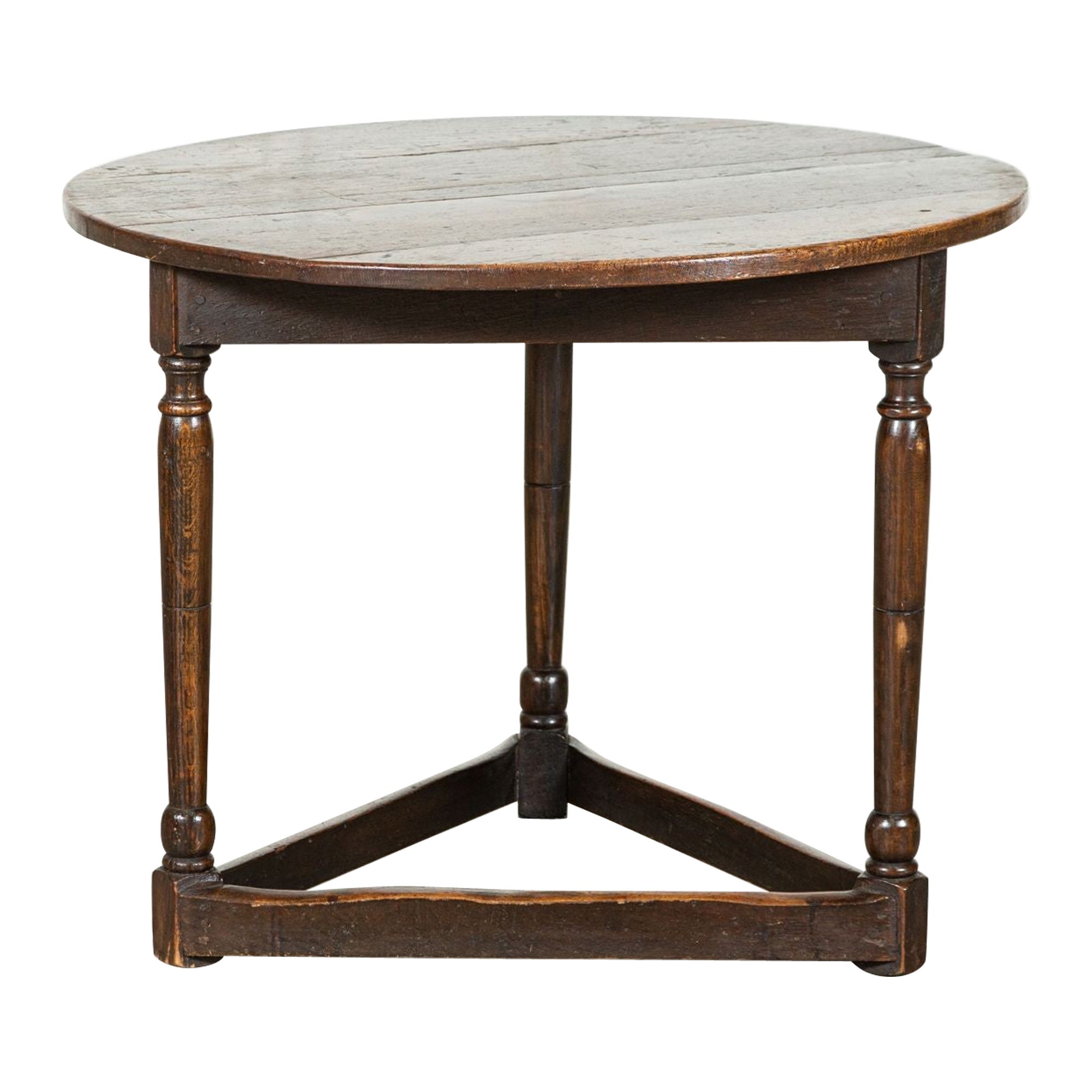 English 18thC Oak Cricket Table For Sale