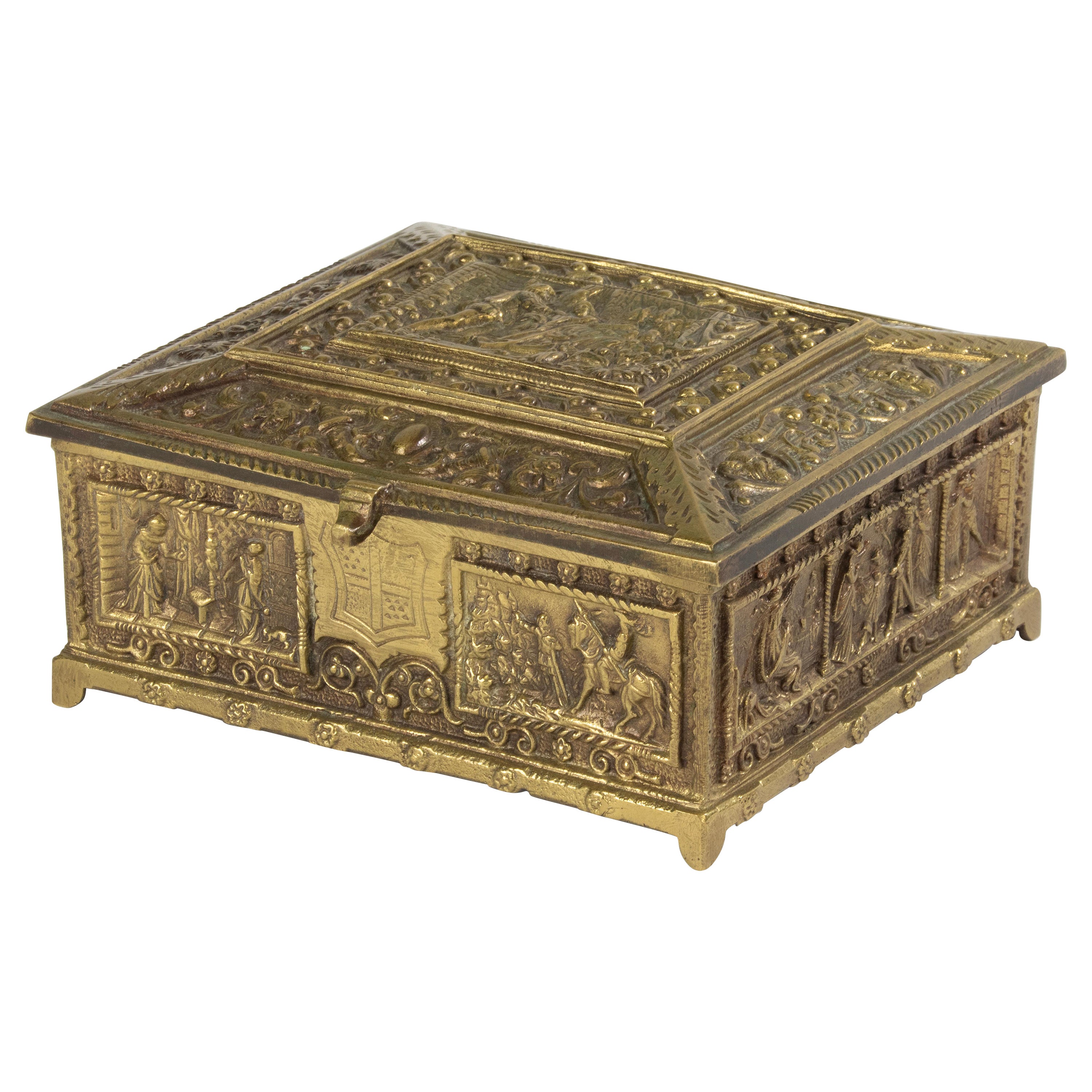 Antique Decorative Bronze Box  For Sale