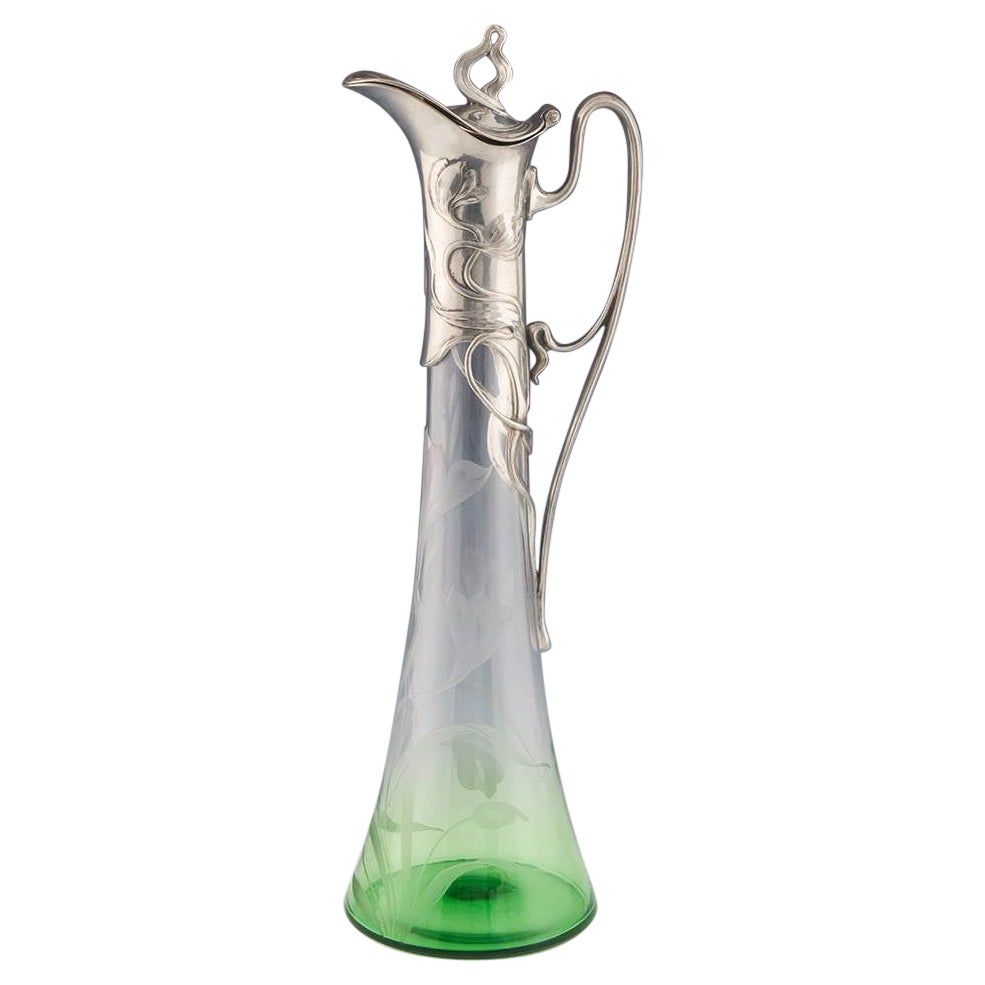 WMF Claret Jug Glass c1905 For Sale