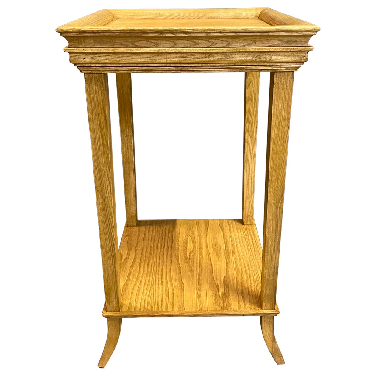 Italian Contemporary  Natural Wood Side Table with Wood Finishes For Sale