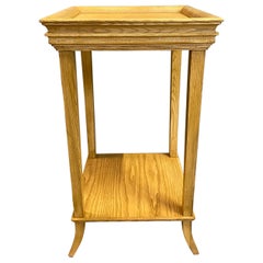 Italian Contemporary  Natural Wood Side Table with Wood Finishes