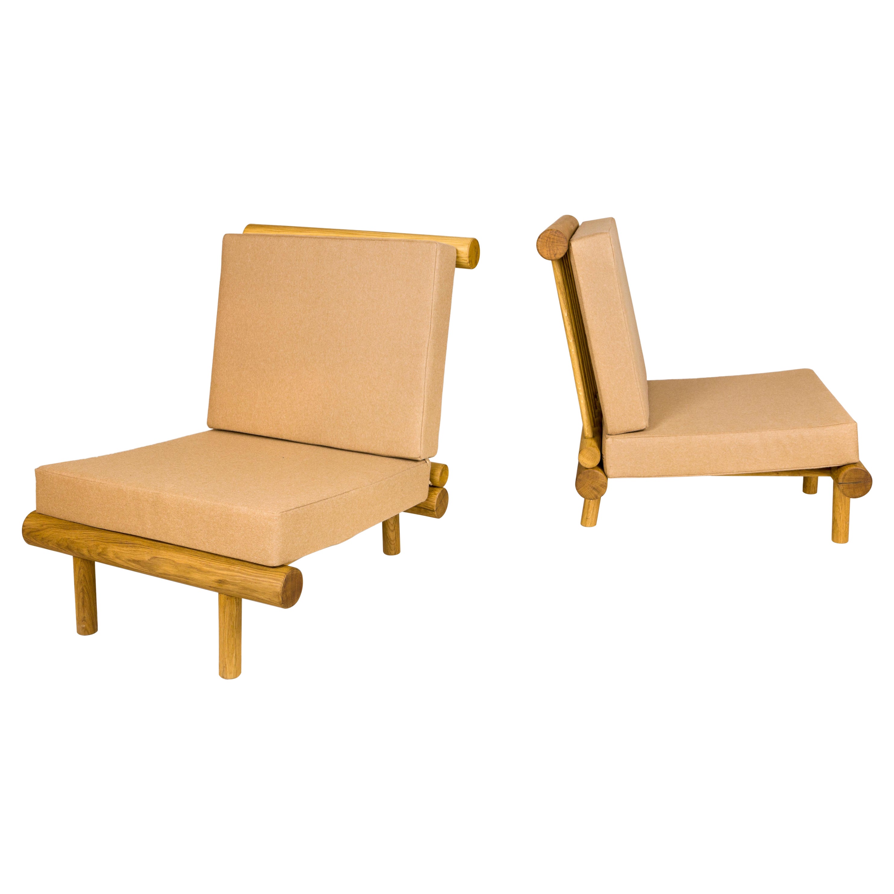 Pair of Charlotte Perriand Chairs "La Cachette", circa 1968, France For Sale