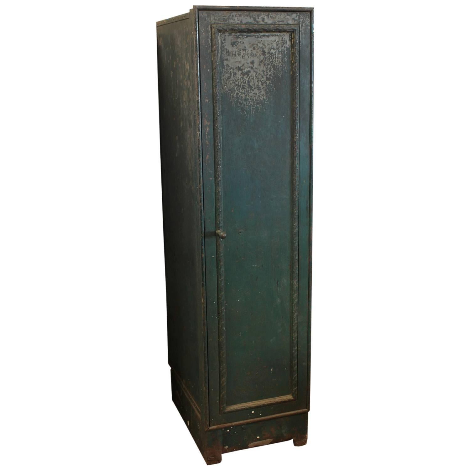 Antique American Bank Decorative Metal Locker For Sale