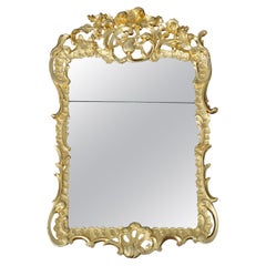 EXQUISITE FRENCH ANTIQUE LOUIS XV PERIOD 1770 GOLDENE GILT-MiRROR MIT FOXED PLATE