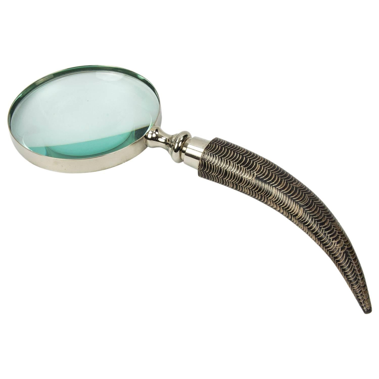 Magnifying Glass with Chrome and Curved Celluloid Handle