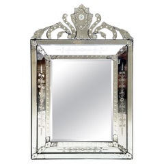 Antique Venetian Mirror With A Shield Crest, Early 20th Century