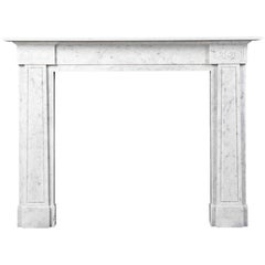 John Soane Inspired Mantelpiece Carved in Carrara Marble