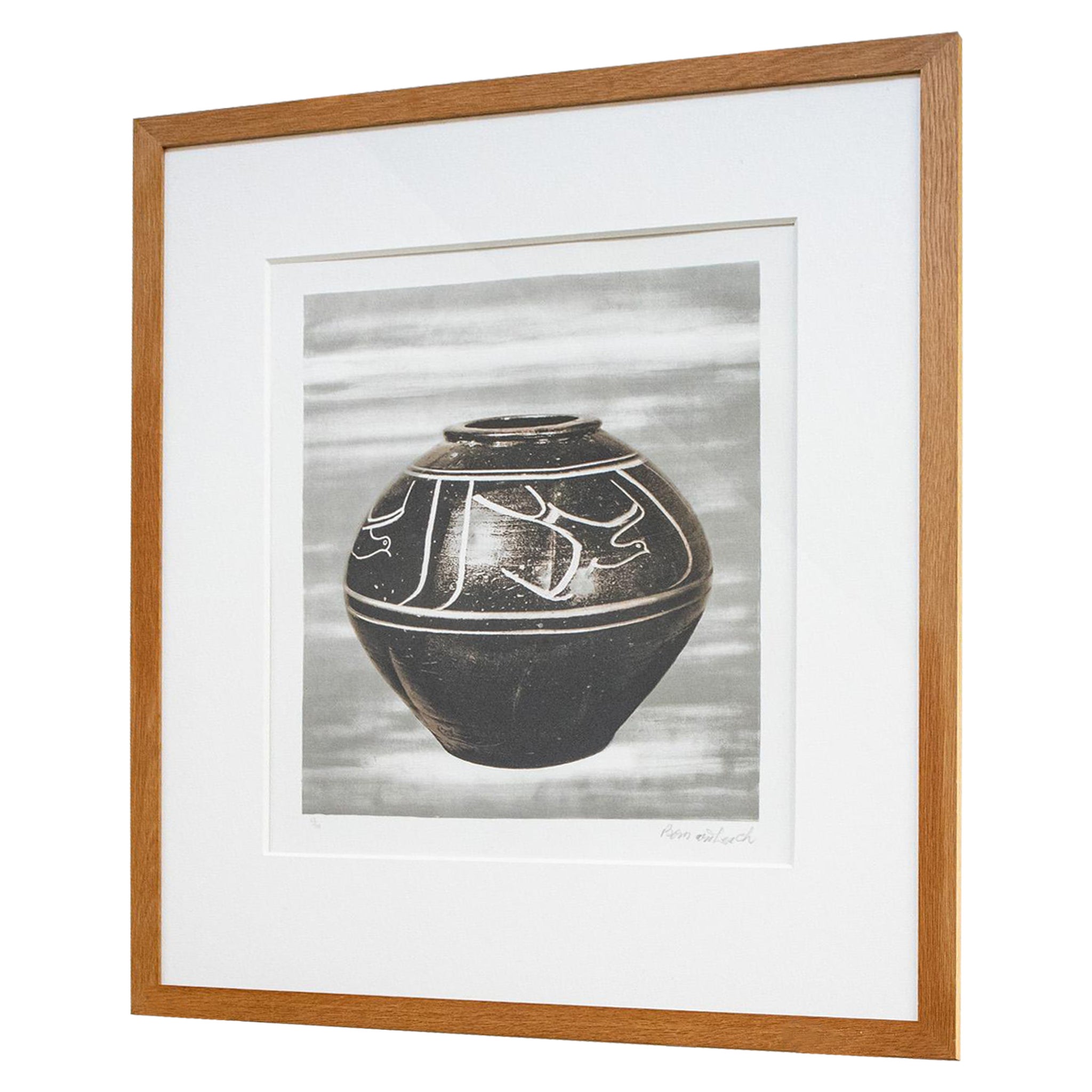 Bernard Leach 'Black Pot' Lithograph 63/100 For Sale
