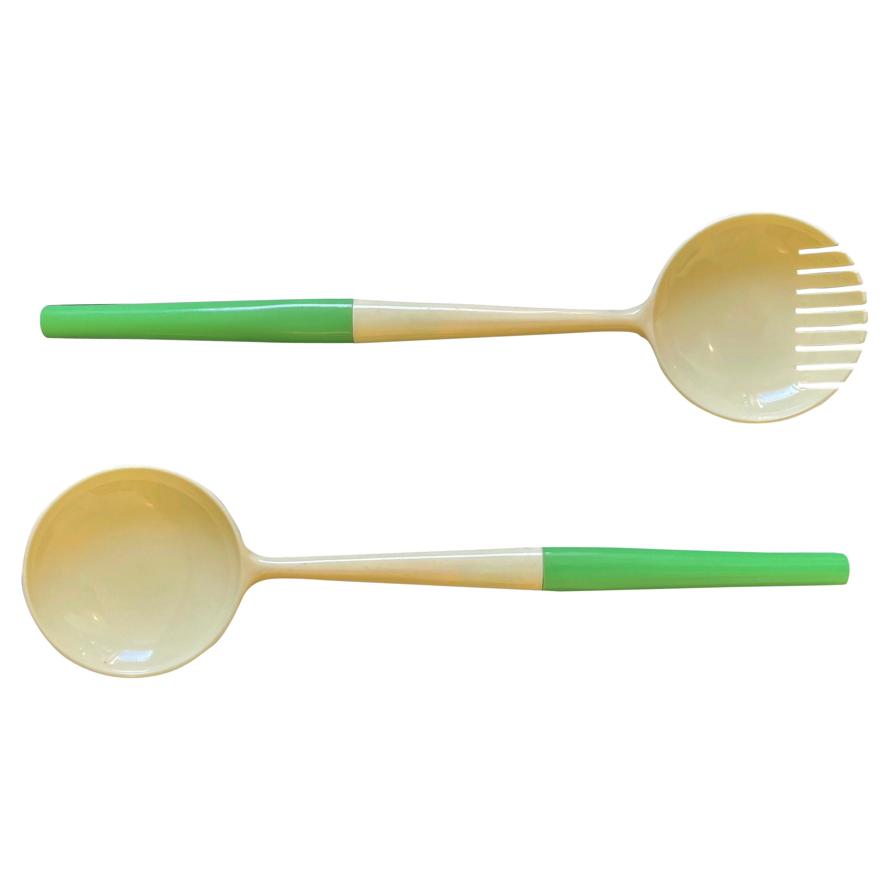 Kartell Salad Spoon & Fork Casalinghi, 1958 Design, Gino Colombini, Milan, Italy For Sale
