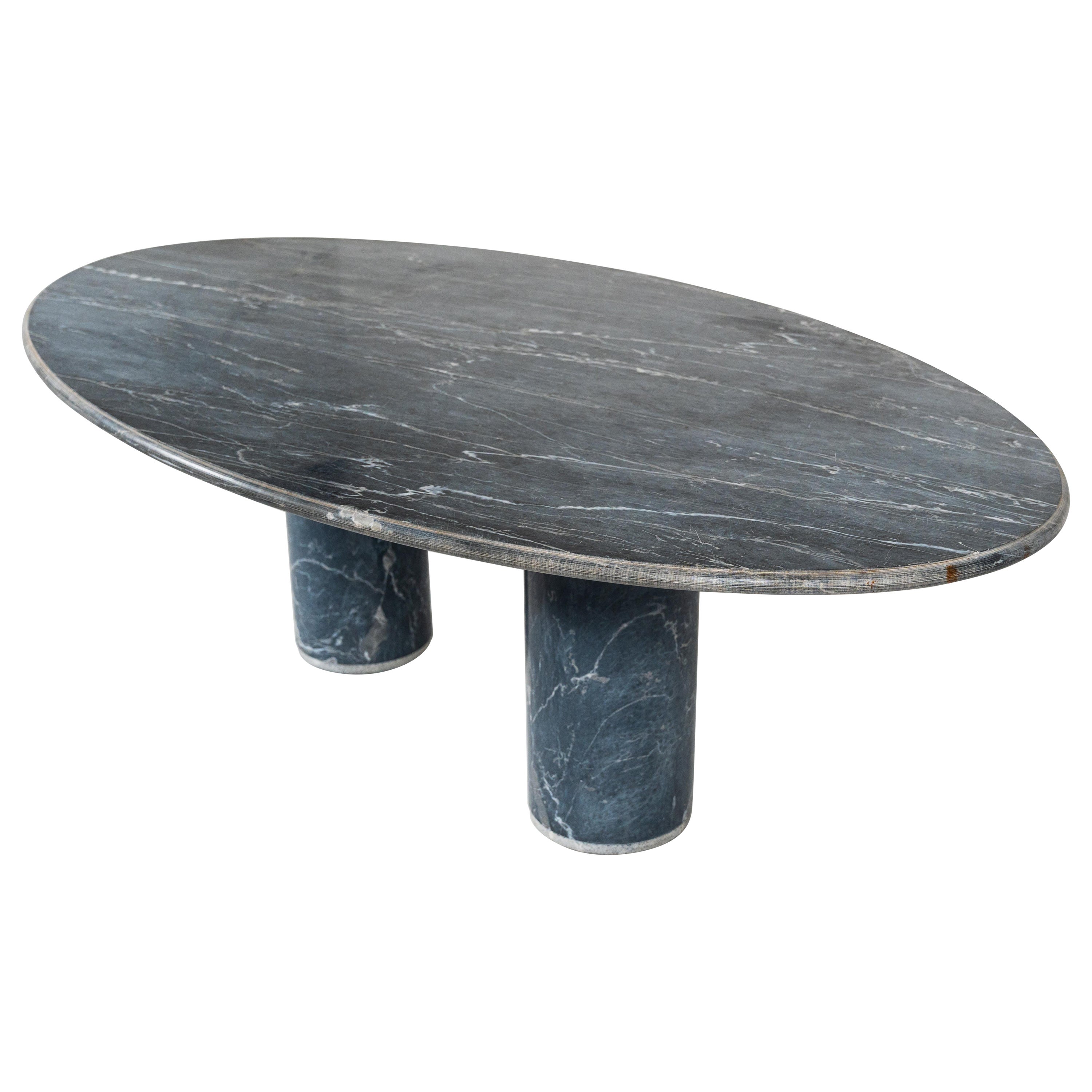 Ovale del Giardiniere Table by Achille Castiglioni for Upgroup, Marble, 1980s For Sale