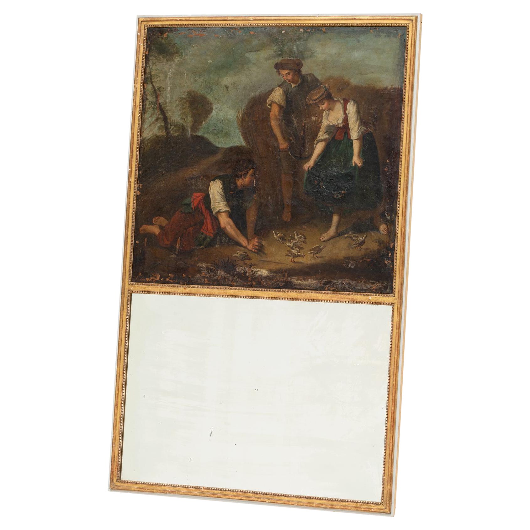 XIX Century Trumeau of a Bucolic Scene For Sale