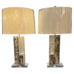 Paar architektonische Fragment-Tischlampen