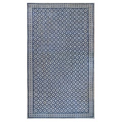 Antiker traditioneller chinesischer Peking-Teppich aus blauer Wolle