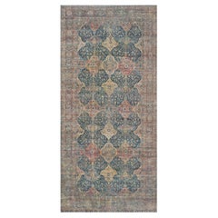Handgewebter antiker persischer Kirman-Teppich mit Blumenmuster 11'x23'
