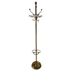 Full Brass Standing Coat Stand, 1960s, Italy