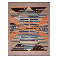 Nazmiyal Collection Tappeto Kilim Moderno di ispirazione svedese geometrico 8' x 10'