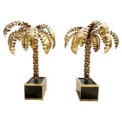 Retro Set of 2 French Palm Tree Lamps in the manner of Maison Jansen