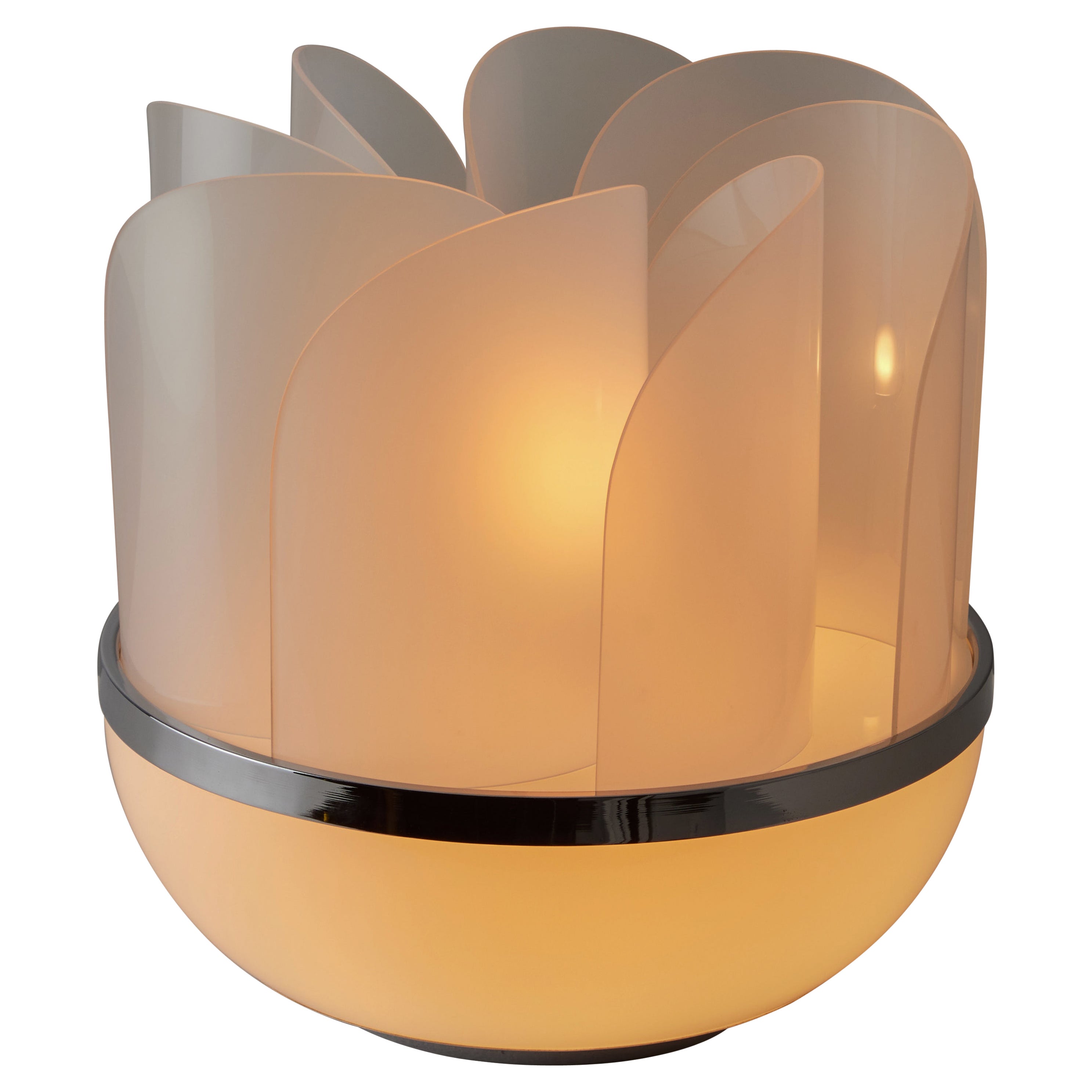 Rare and Important 'Fru-fru' Table Lamp by  Elvio Becheroni for Lamperti For Sale