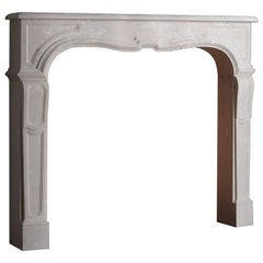Louis XV Reproduction Mantel in Hand-Carved Limestone