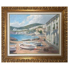 Coastline Landscape Italian Oil Painting