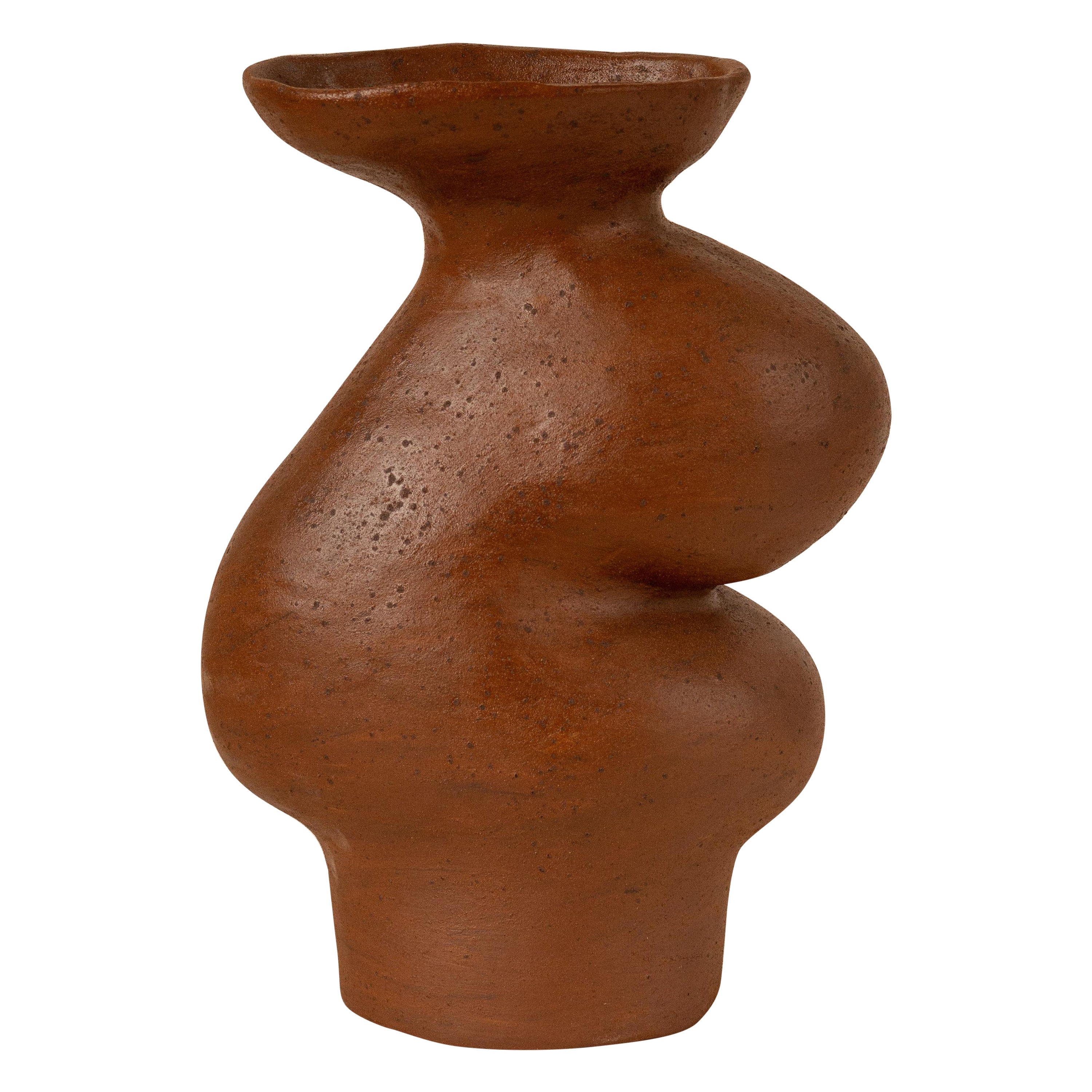"terraforma" ceramic brown vase 3 For Sale