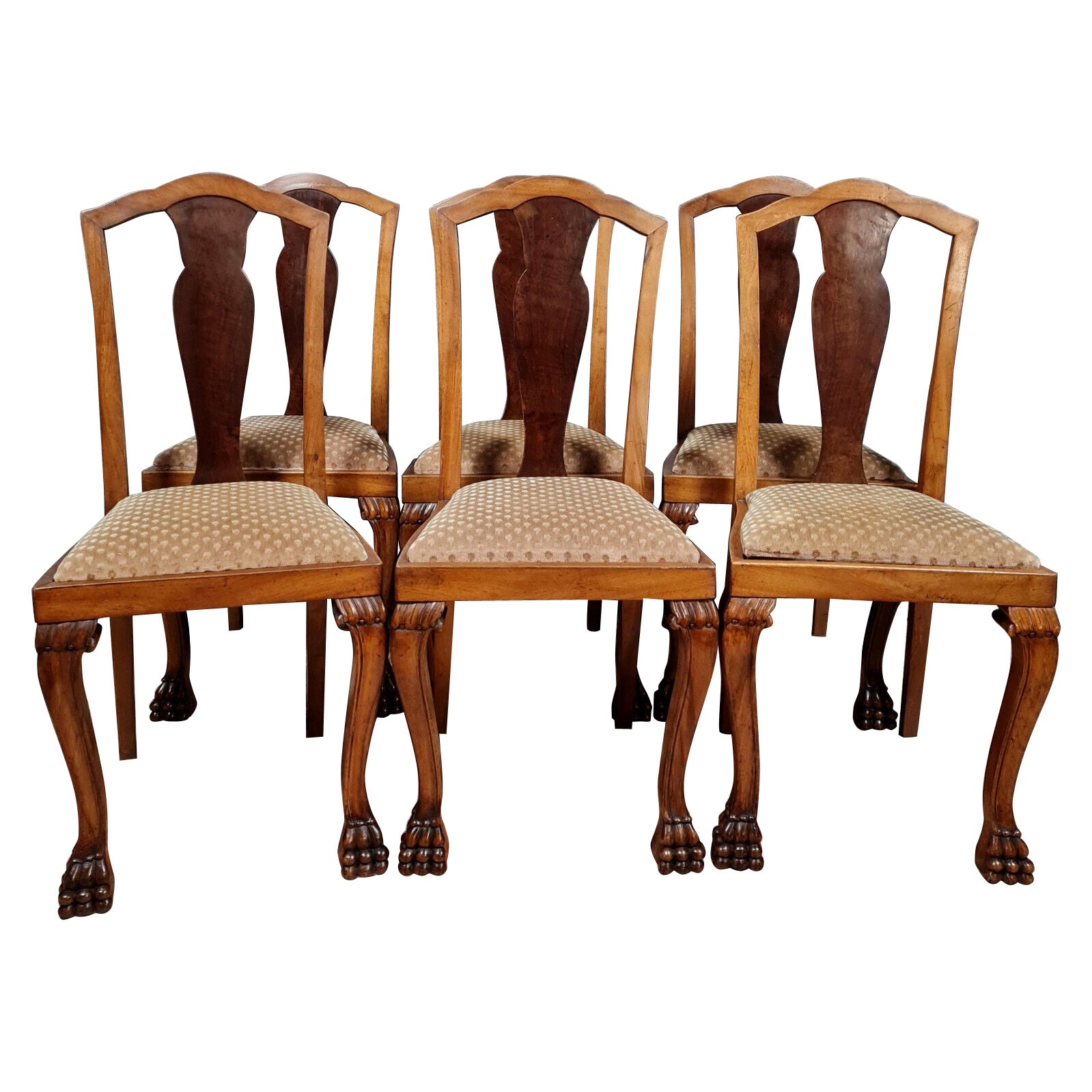 Set of 6 Chippendale Chairs in Light and Dark Mahogany -1X56 For Sale