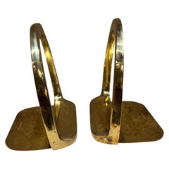 Used 1980s Brass Stirrup Bookends Equestrian made Korea