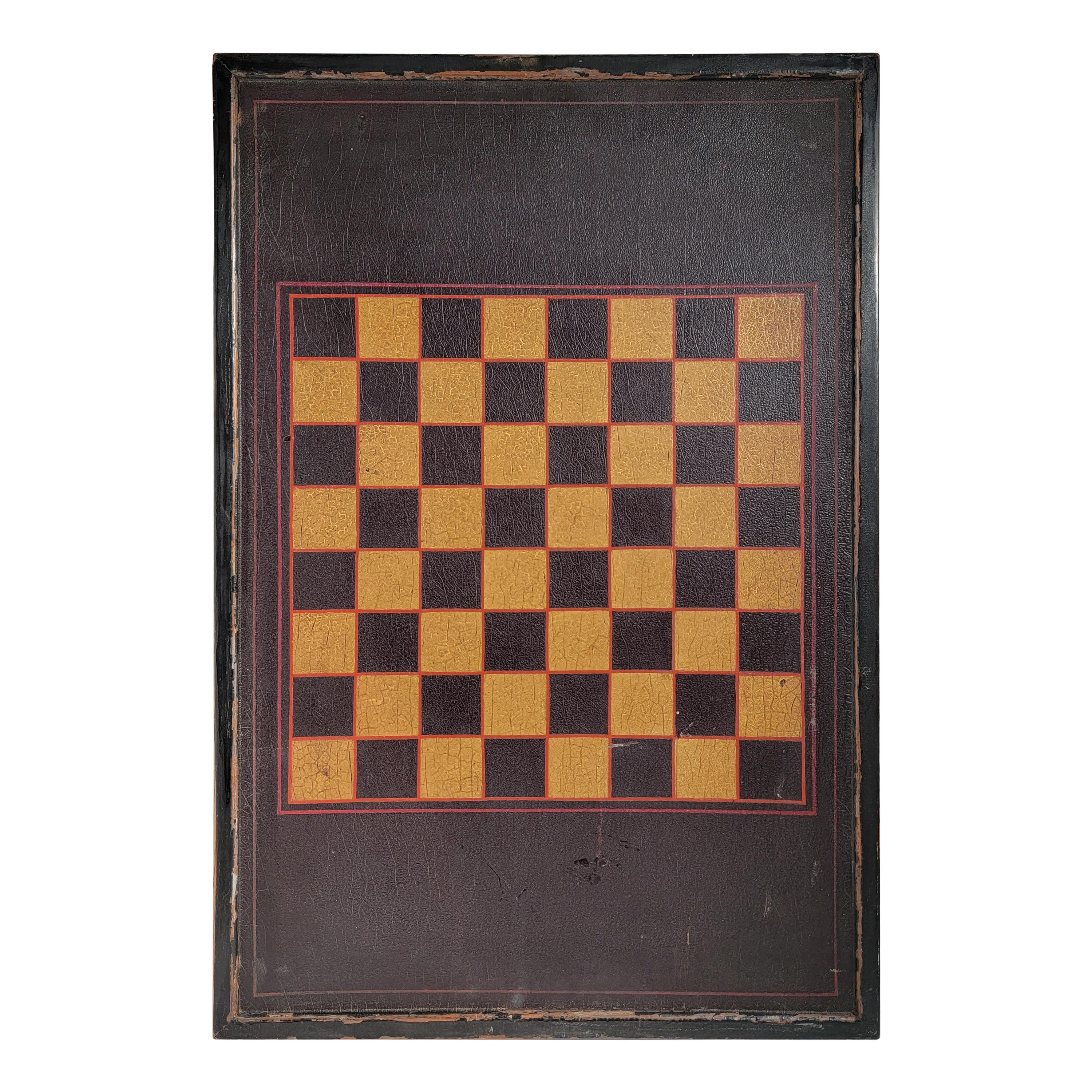  19thc Original Painted Game  Board From New England For Sale